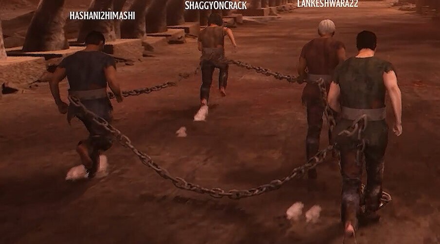 Chained together
